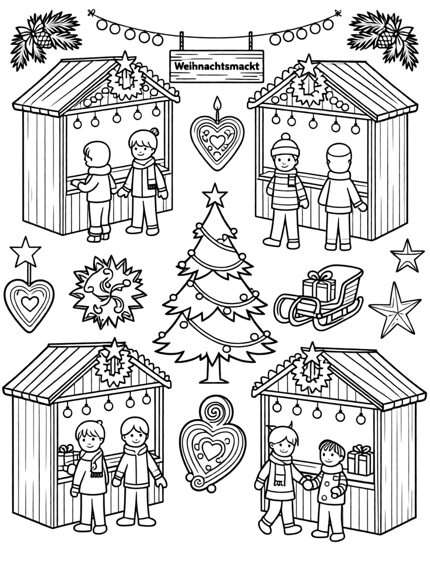(Germany) Christmas market traditional decorations
