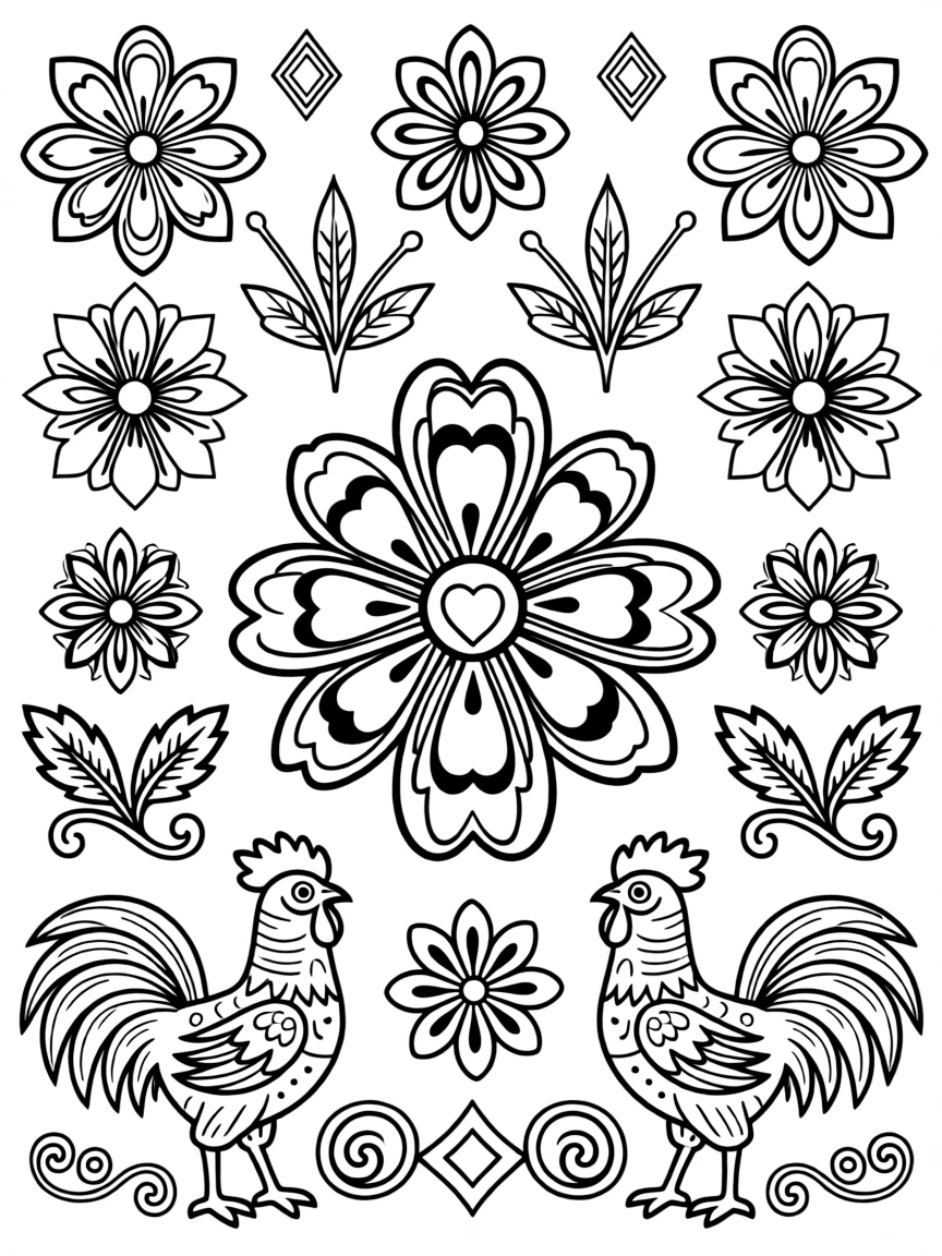 (Germany) German folk art traditional patterns