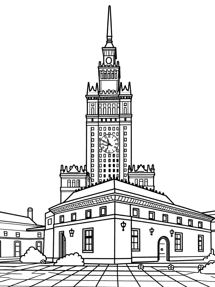 (Poland) The Royal Castle in Warsaw with its baroque architecture and clock tower