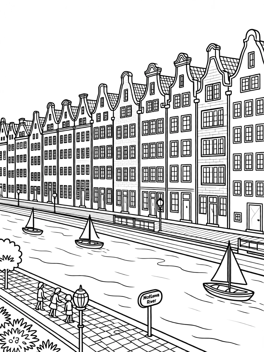 (Poland) Gdańsk's colorful historic buildings along the Motława River waterfront