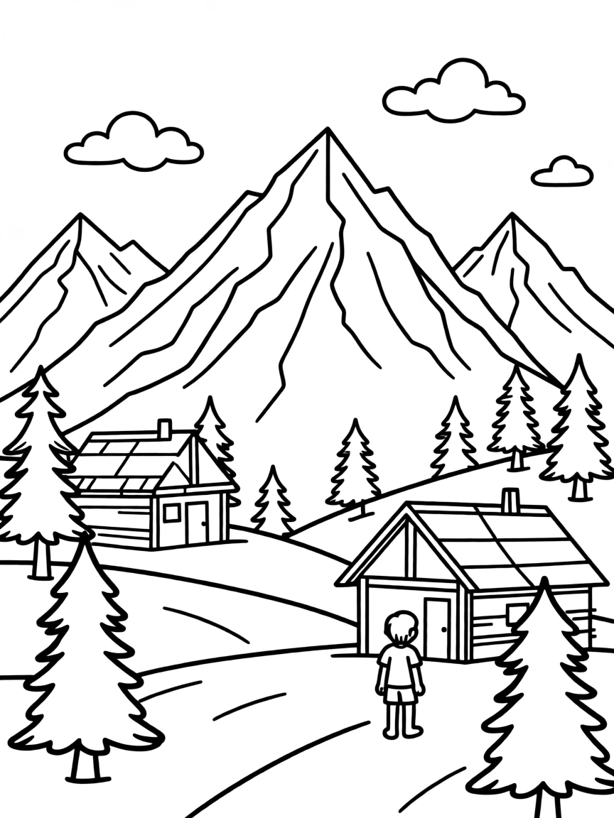 (Poland) The Tatra Mountains with jagged peaks and mountain huts