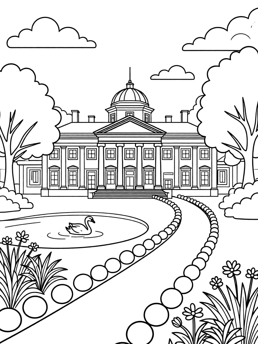 (Poland) Łazienki Palace in Warsaw surrounded by beautiful gardens