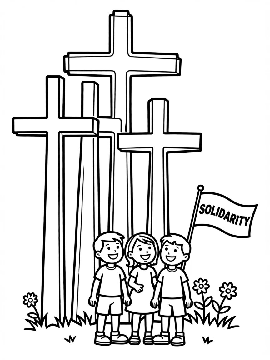 (Poland) The Solidarity Monument in Gdańsk with its towering crosses