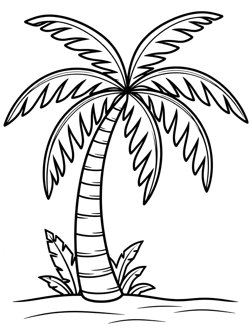 (Hawaii) A big green palm tree.