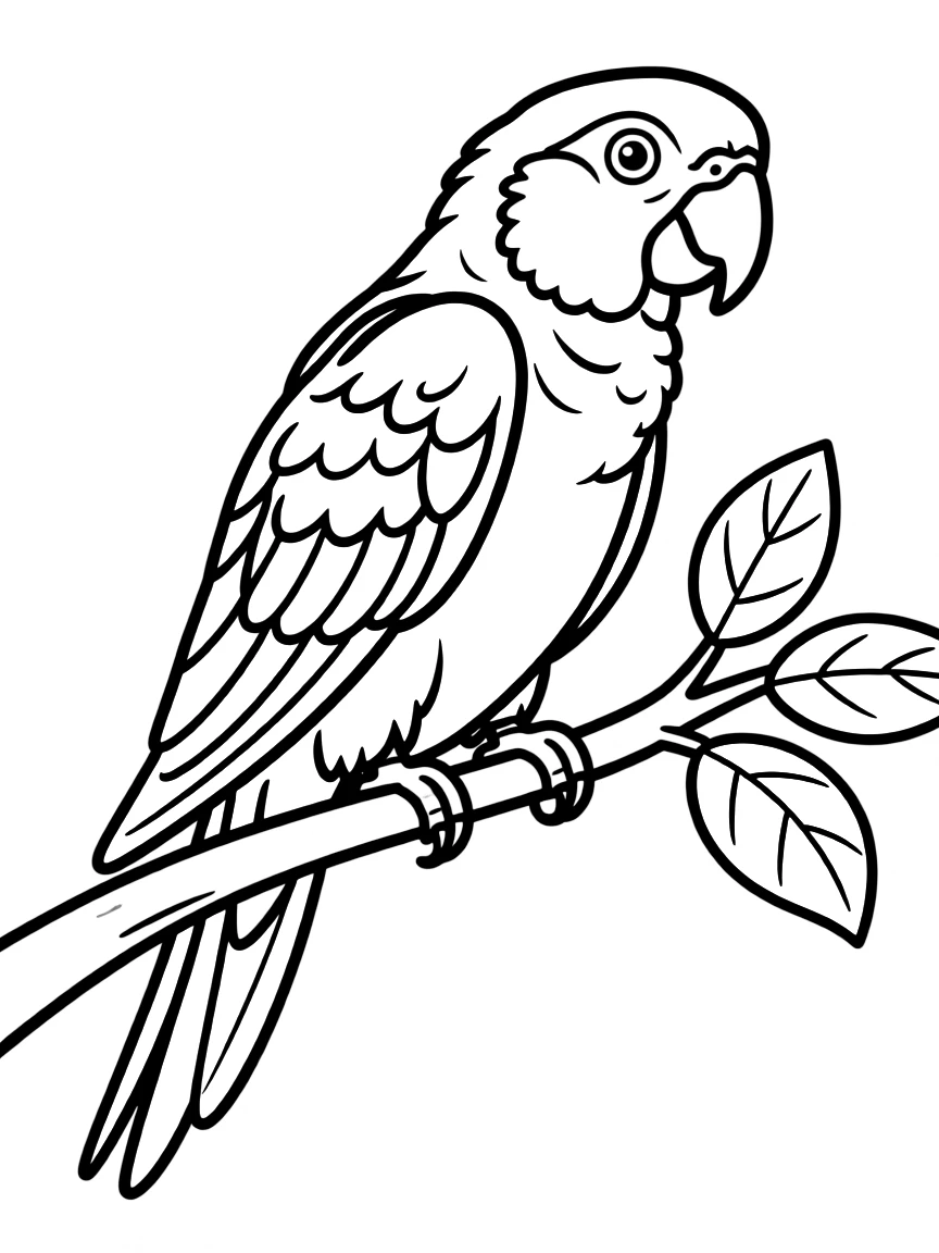 (Hawaii) A parrot on a branch.