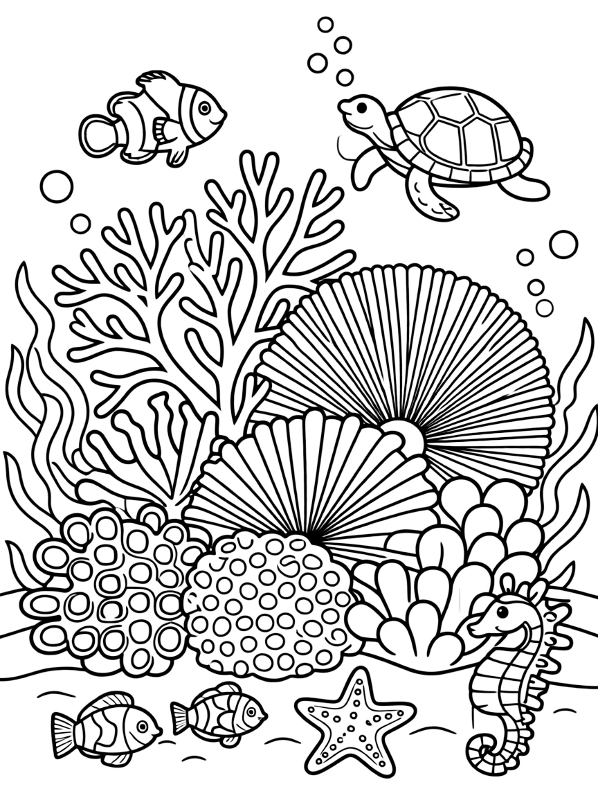 (Hawaii) A colorful coral reef.