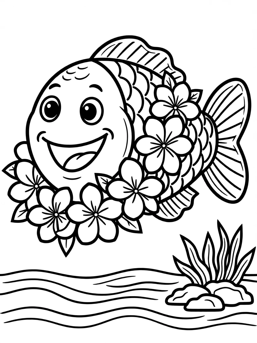 (Hawaii) A fish wearing a lei.