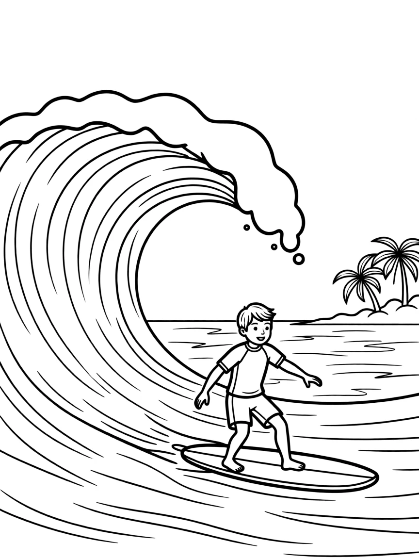 (Hawaii) A big wave for surfing.