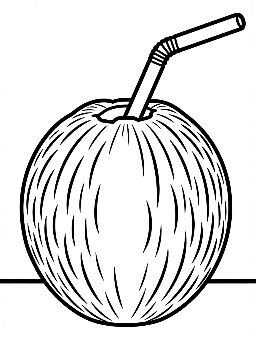(Hawaii) A coconut with a straw.