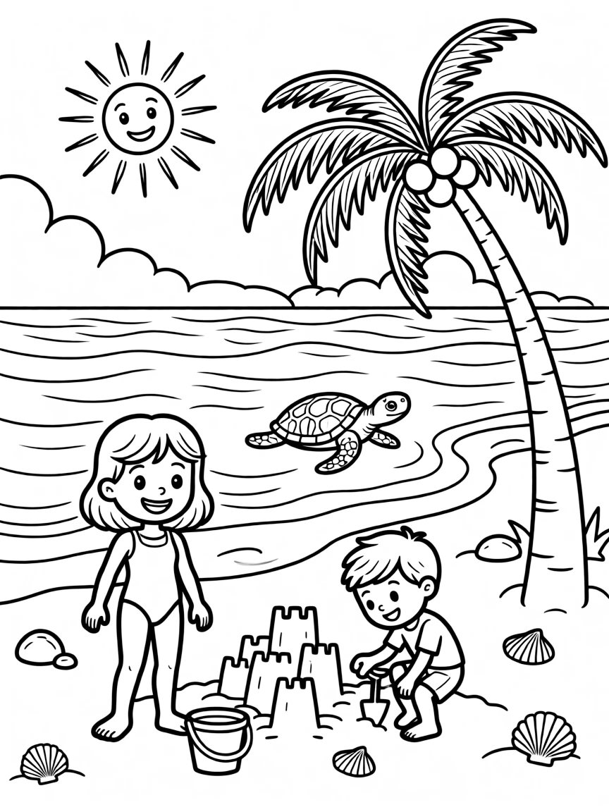 (Hawaii) A peaceful beach scene.