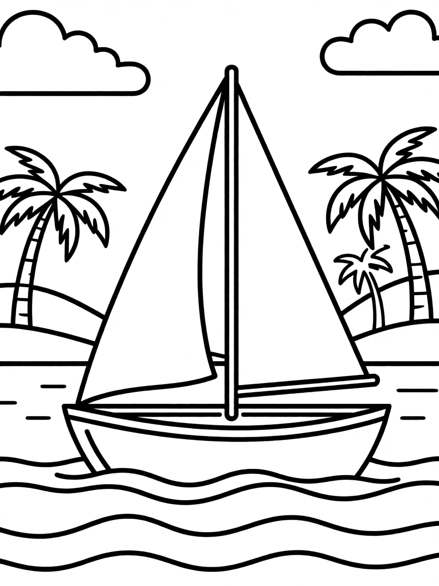 (Hawaii) A small boat with a sail.