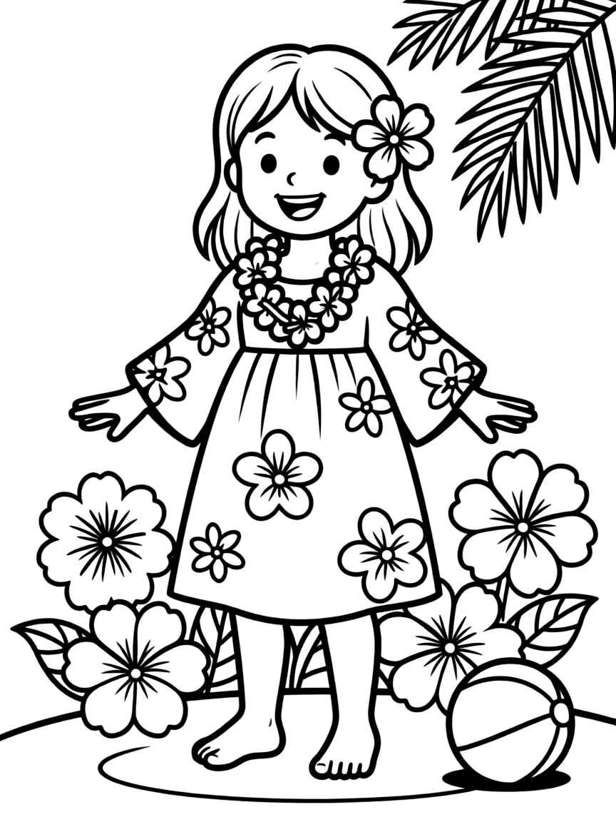 (Hawaii) A happy Hawaiian dress.
