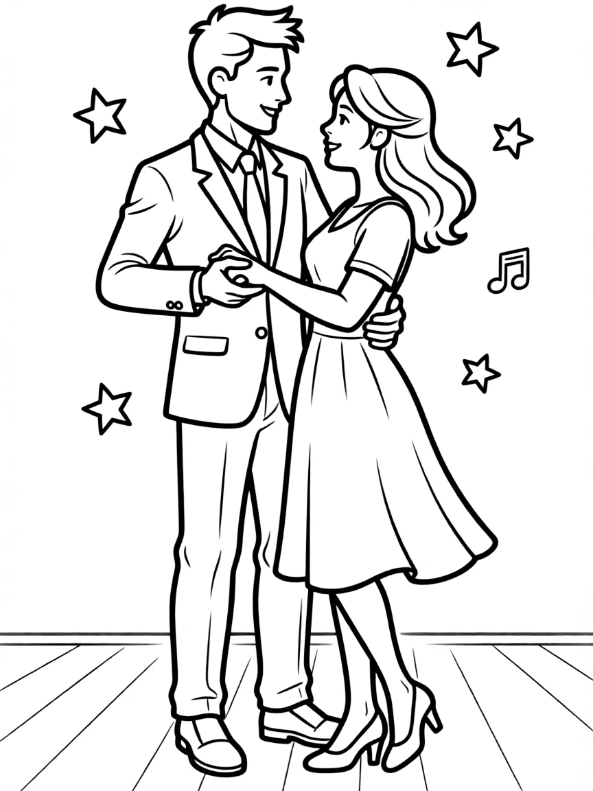 A couple sharing their first dance