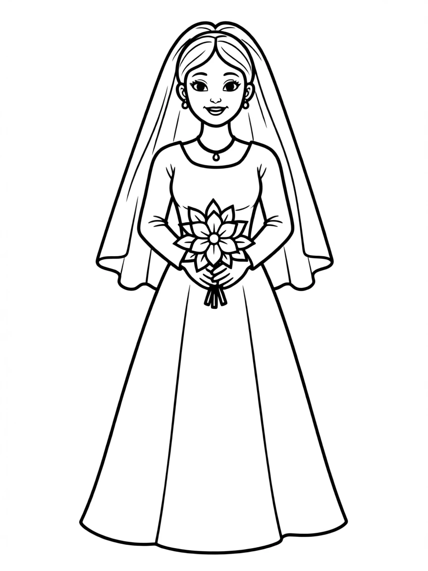 A bride wearing a veil and jewelry