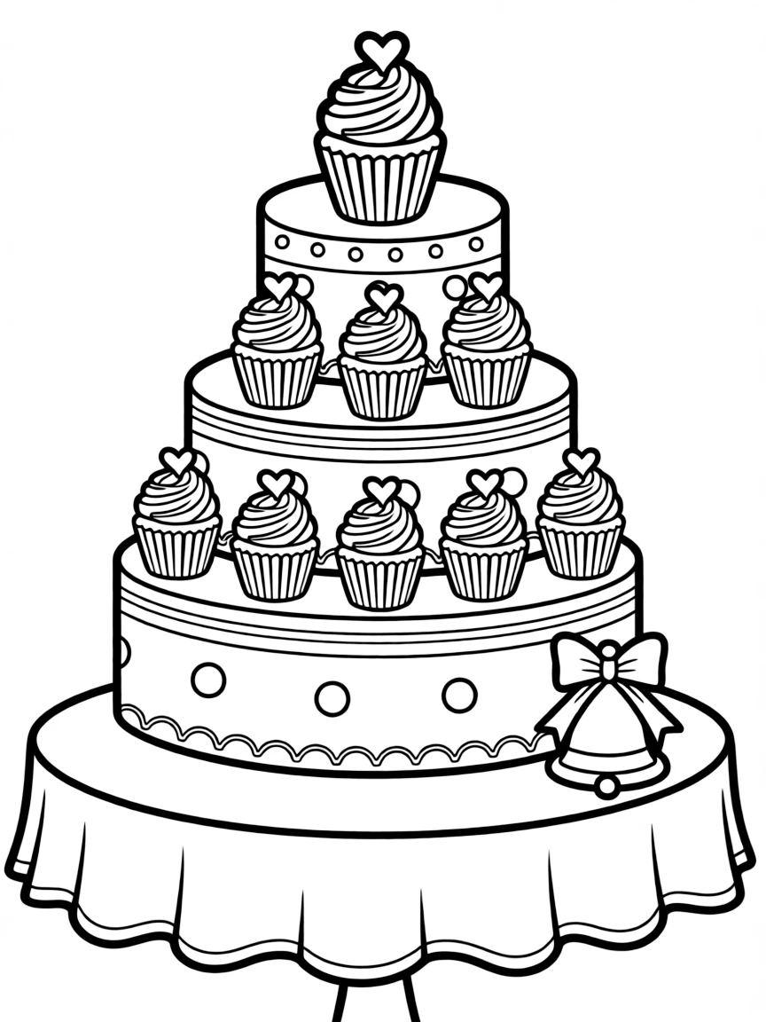 A tiered cupcake tower for the wedding