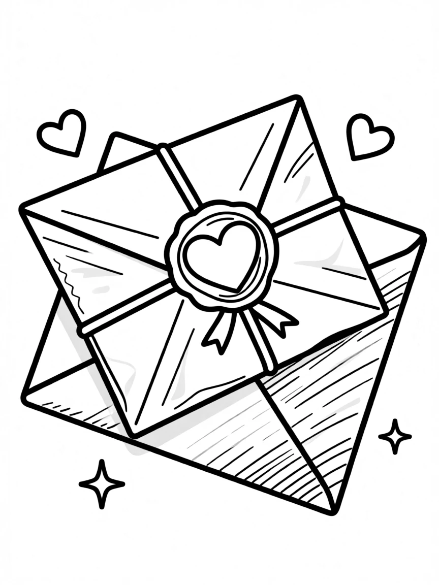 A love letter with a heart seal