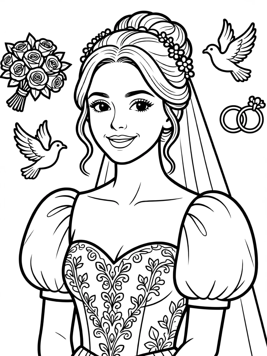 A wedding hairstyle with accessories