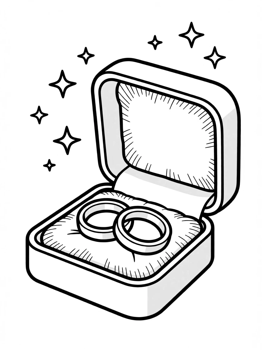 A wedding ring box with sparkle
