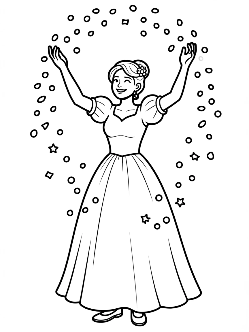 A bride throwing confetti