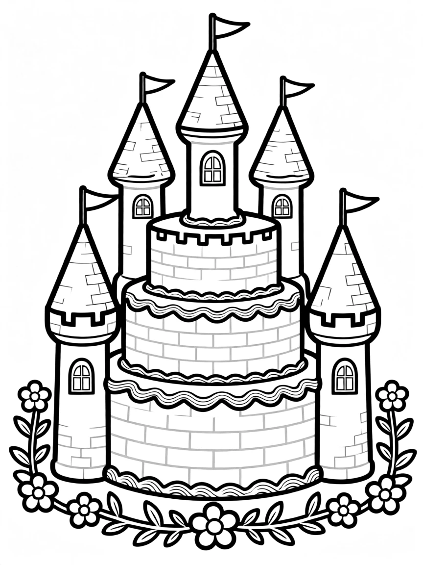 A wedding cake shaped like a castle