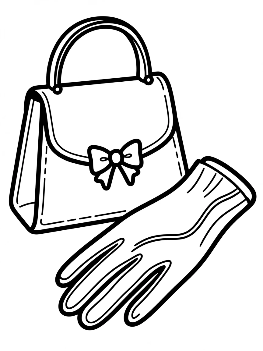 A bride’s purse and gloves