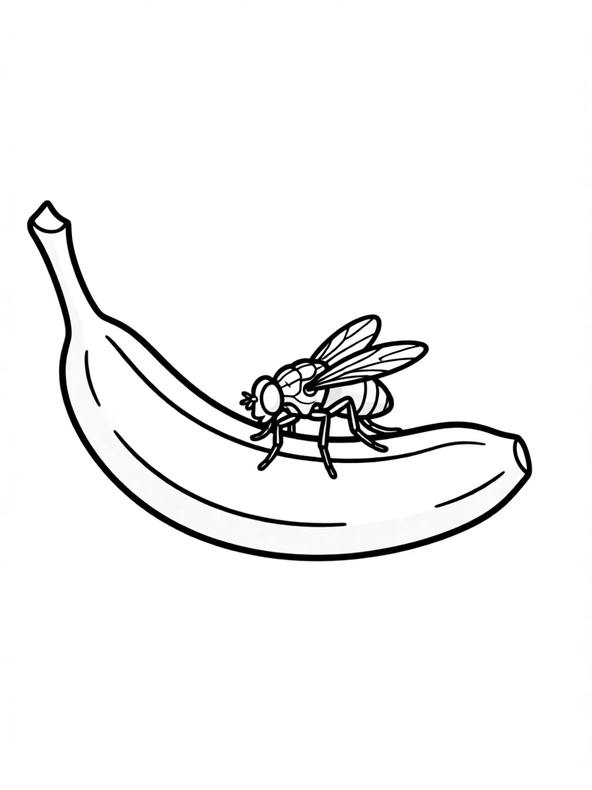 A fruit fly on a banana