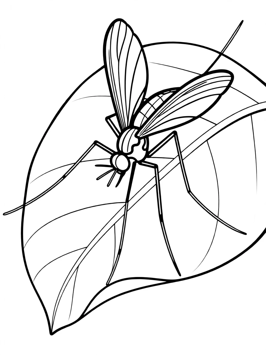 A long-legged fly on a leaf surface
