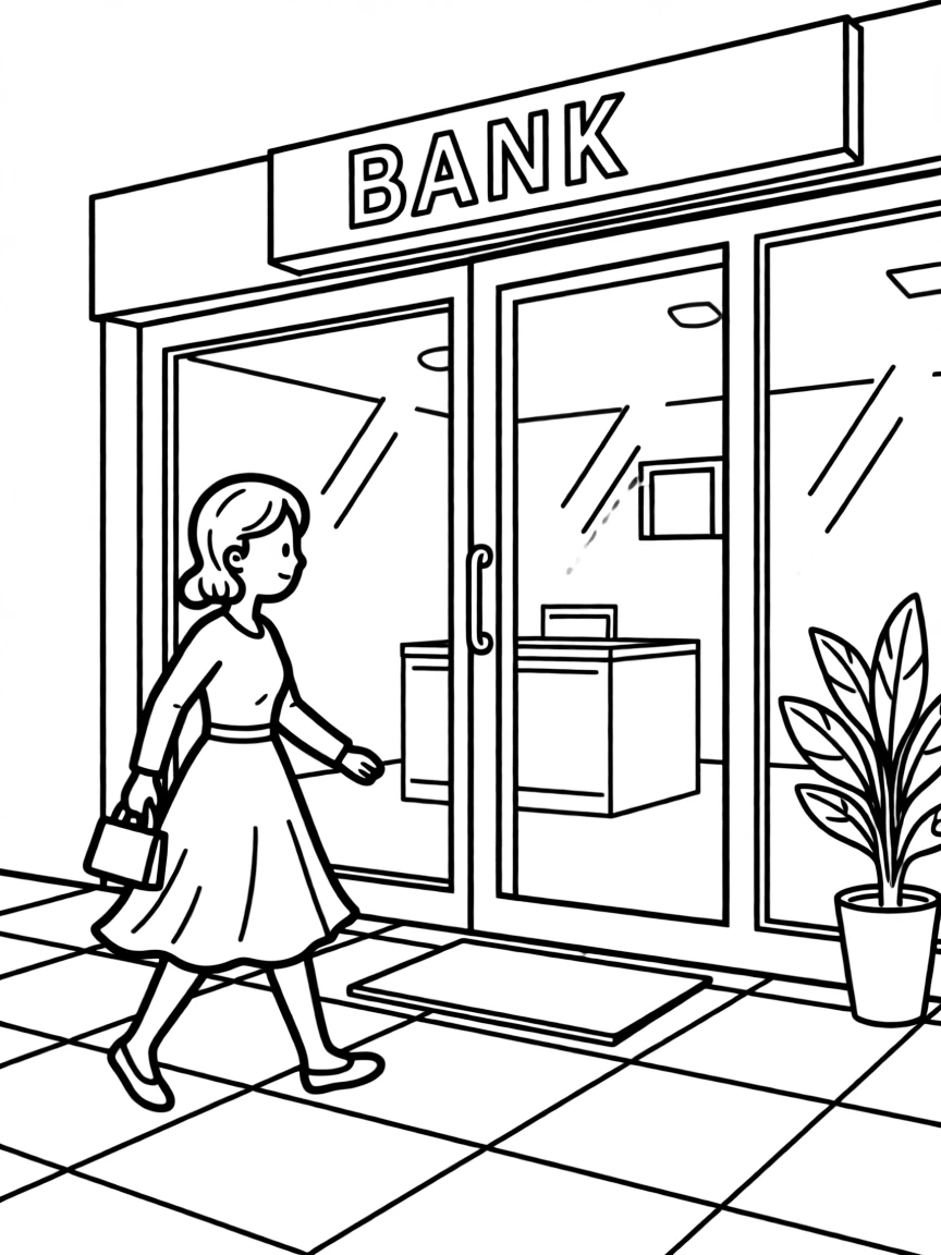A lady walks into a bank.