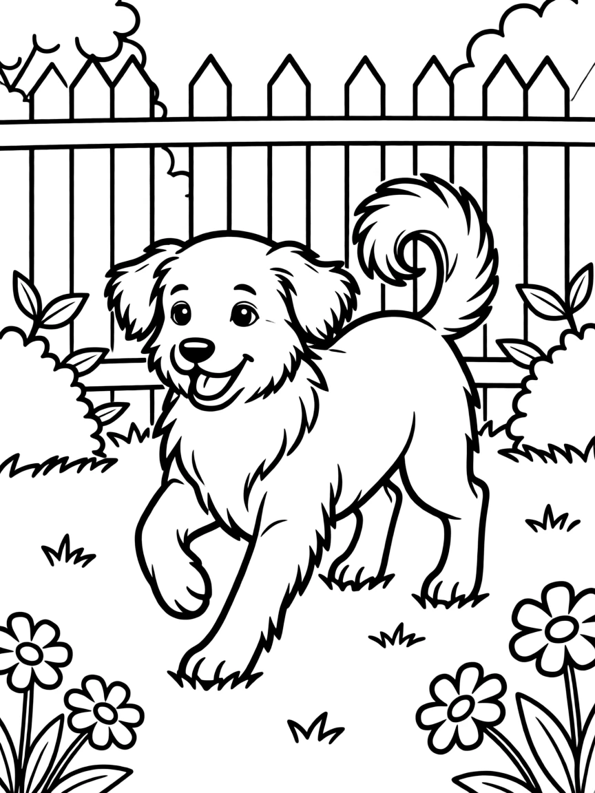 A Chinese Garden Dog, also known as Tugou, running in backyard