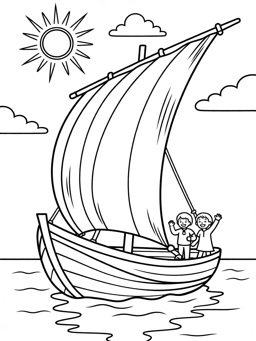 (Arab) A traditional Arabic dhow sailing boat