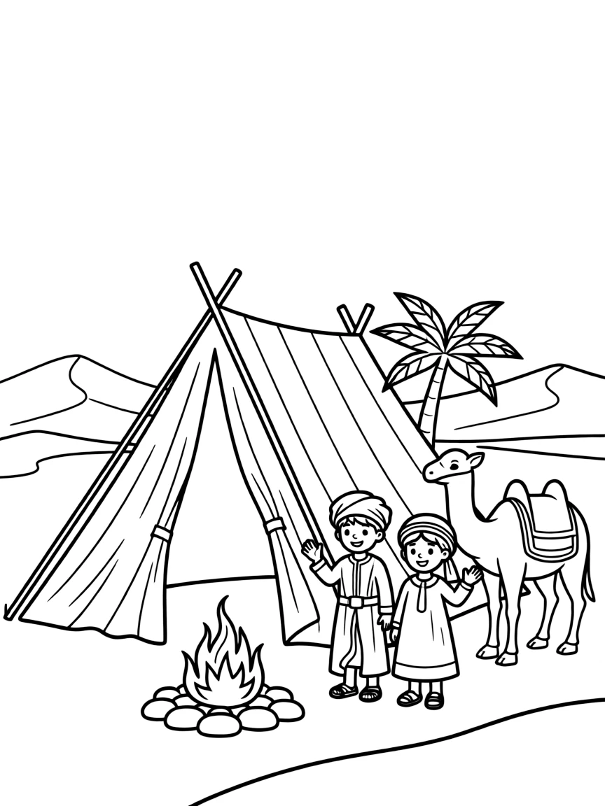 (Arab) A Bedouin tent in the desert