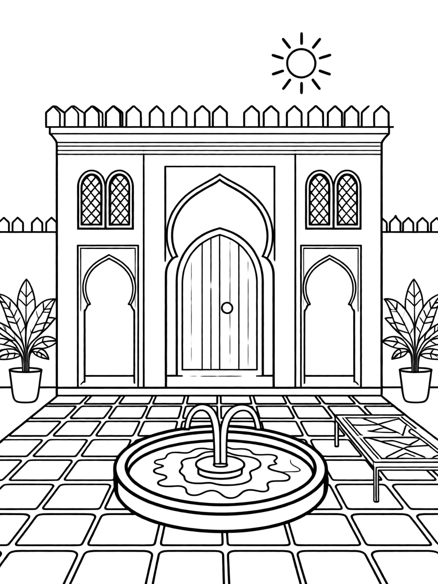 (Arab) A traditional Arabic house with courtyard