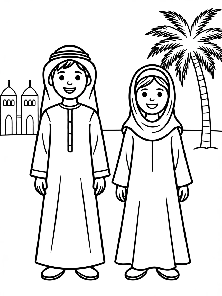 (Arab) Emirati children in national dress