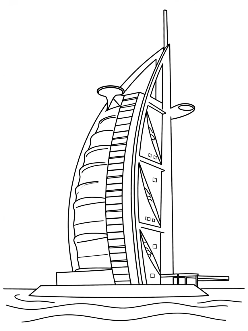 (Arab) The Burj Al Arab hotel shaped like a sail