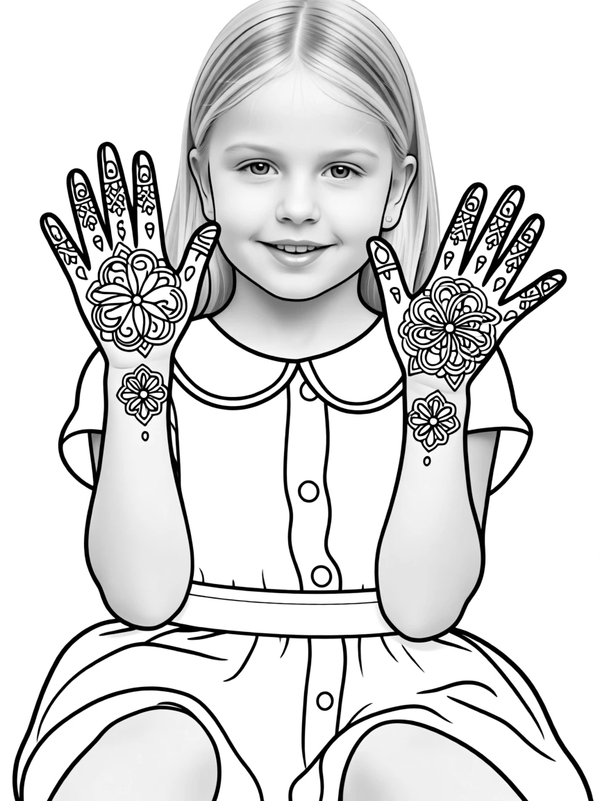 (Arab) Traditional henna hand designs