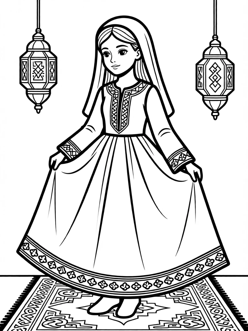 (Arab) A traditional Arabic wedding dress