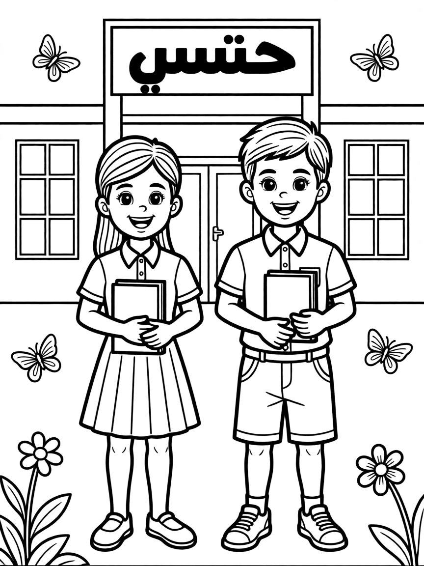 (Arab) Arabic children in school uniforms