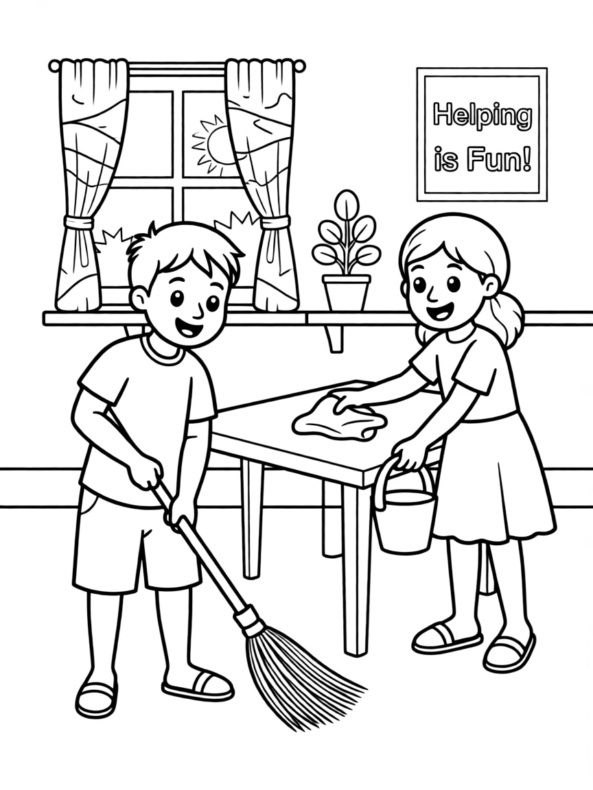 (Arab) Arabic children helping with chores
