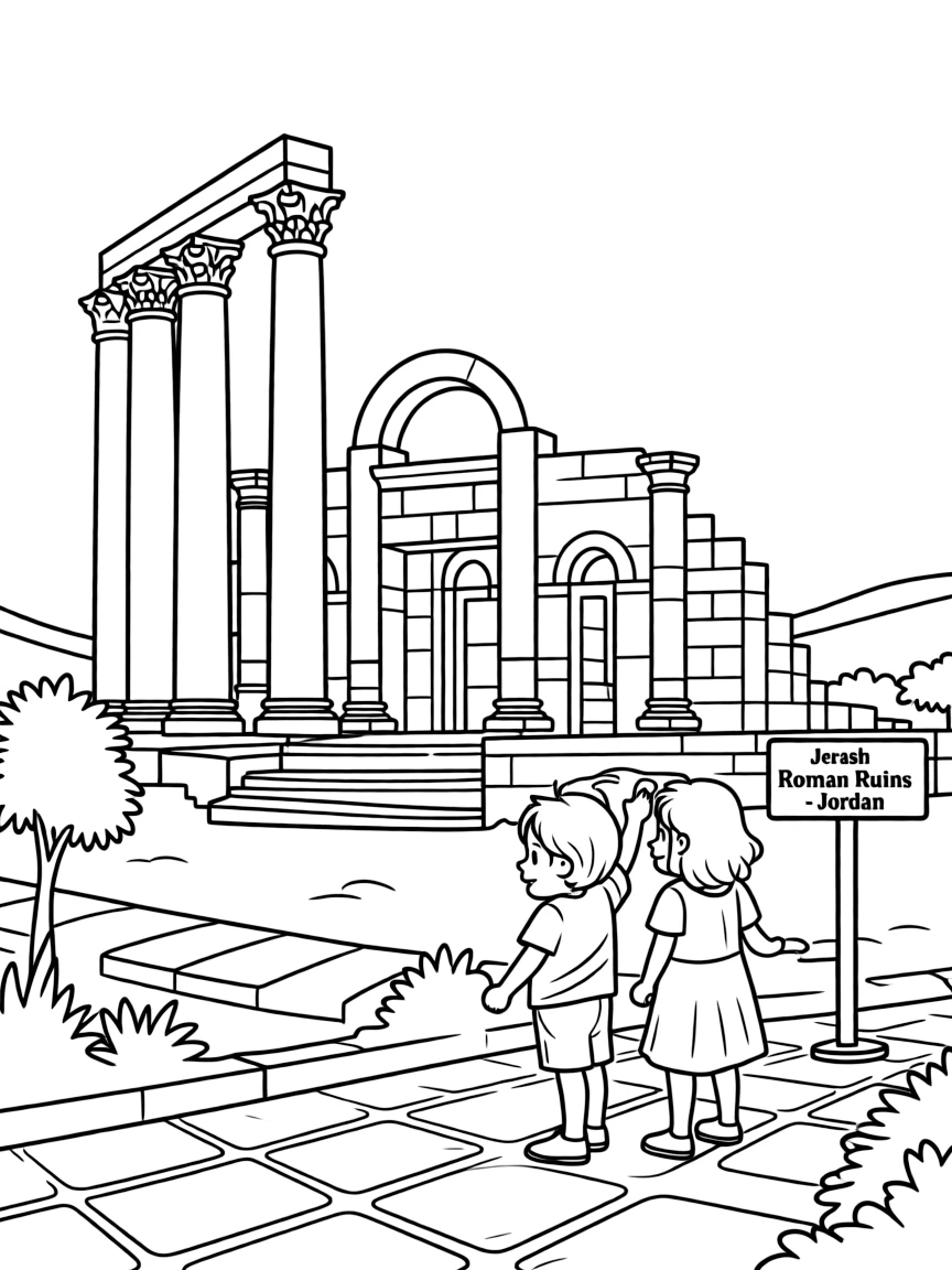 (Arab) The Jerash Roman ruins in Jordan