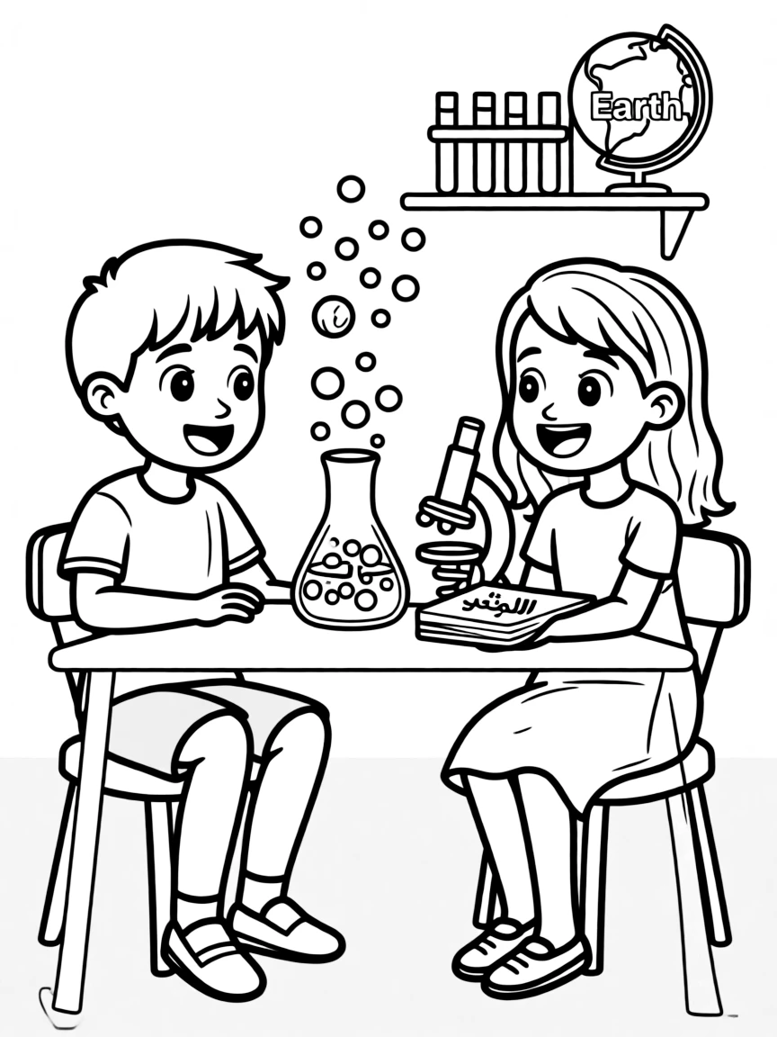 (Arab) Arabic children learning science