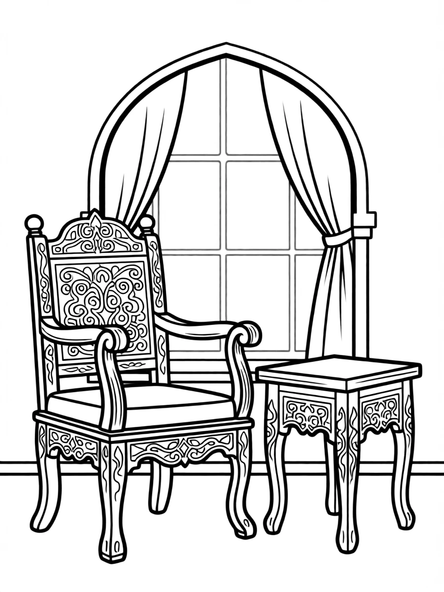 (Arab) Traditional Arabic carved furniture