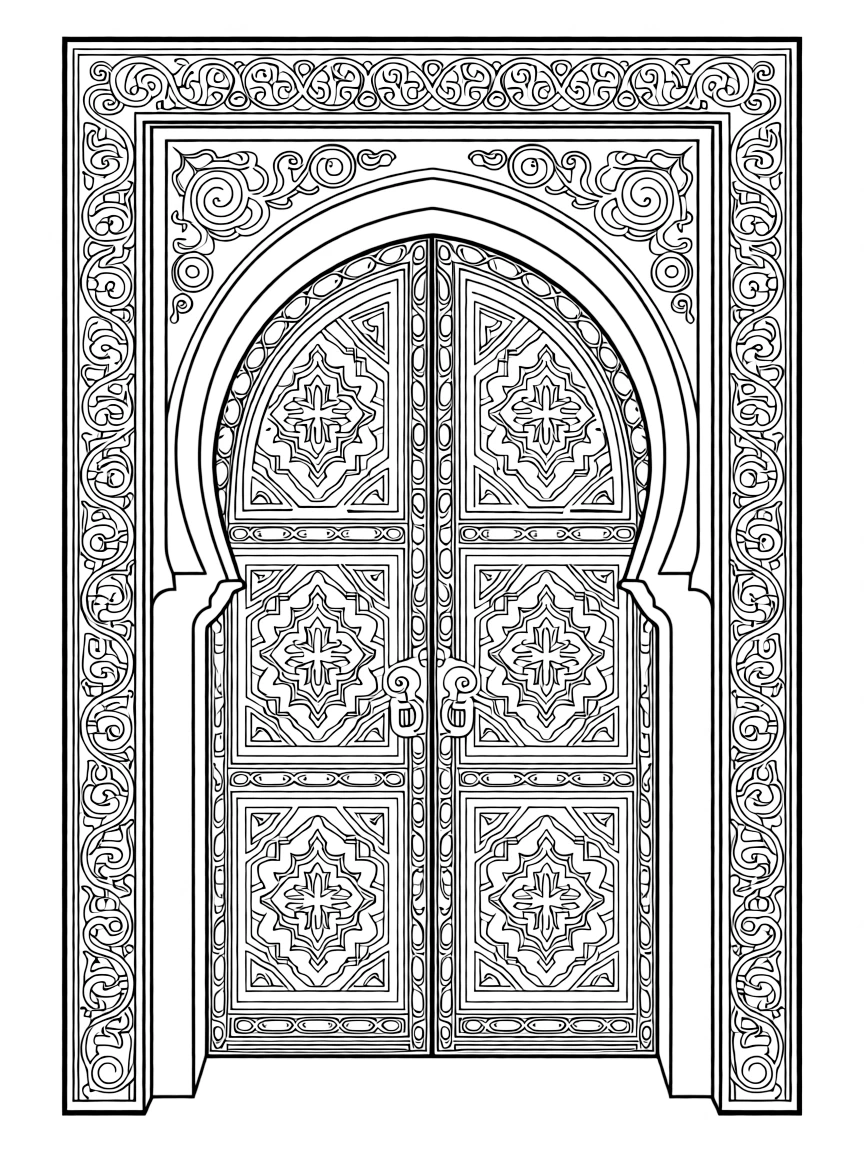 (Arab) Traditional Arabic carved doorways