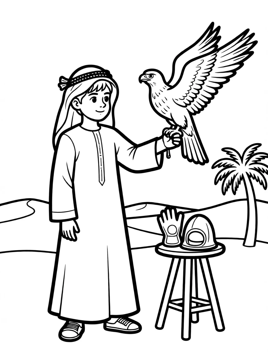 (Arab) Qatari traditional falconry