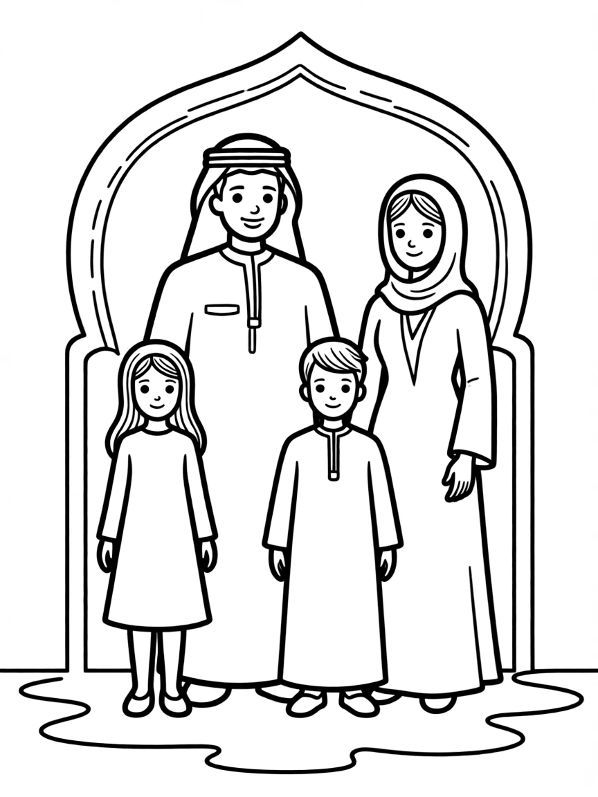 (Arab) Traditional Arabic family portrait