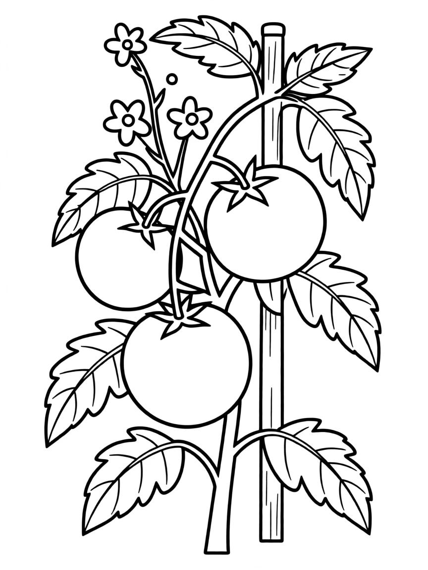 A tomato plant with red tomatoes hanging on the vine