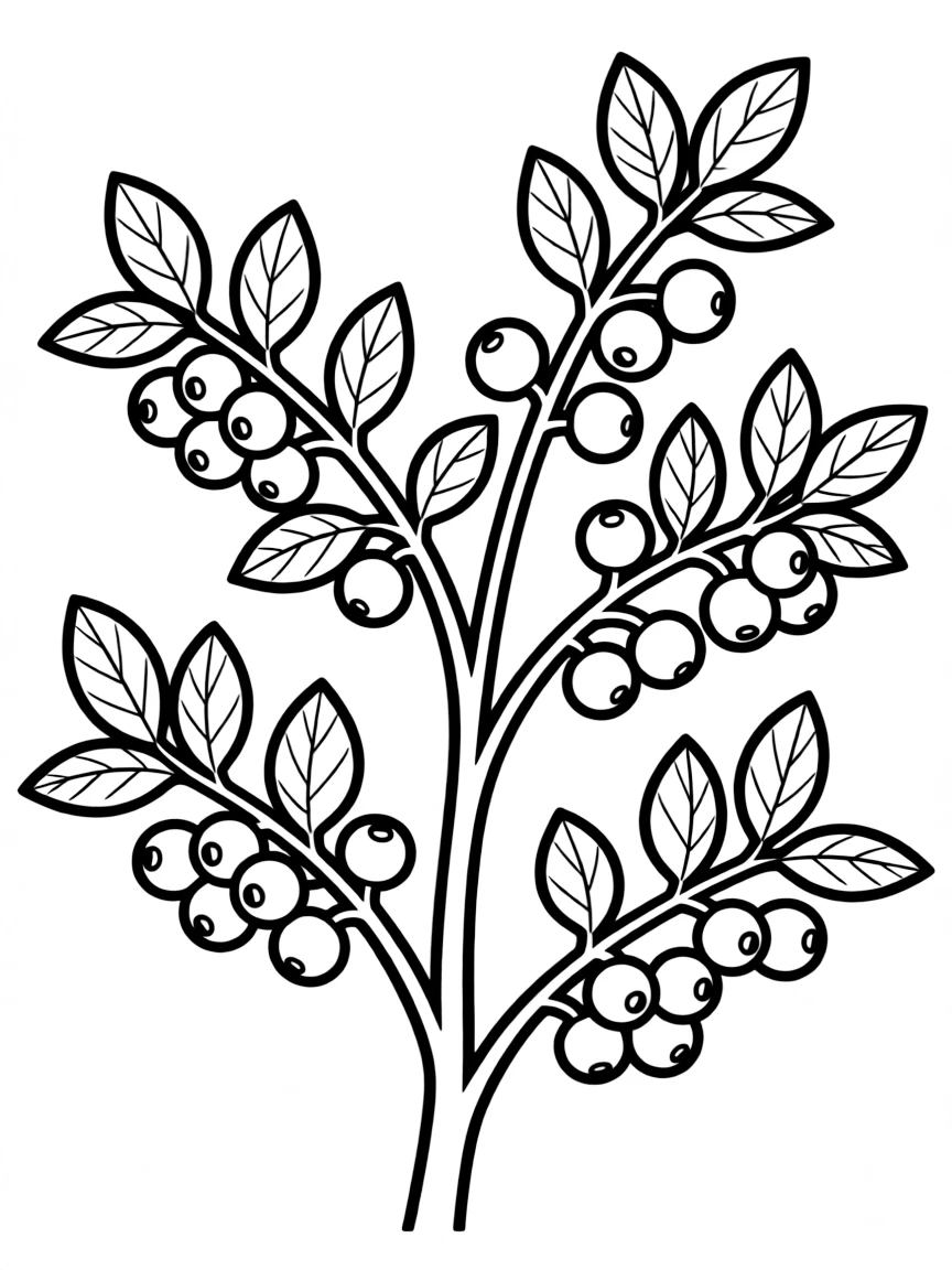 A blueberry bush full of tiny blue berries
