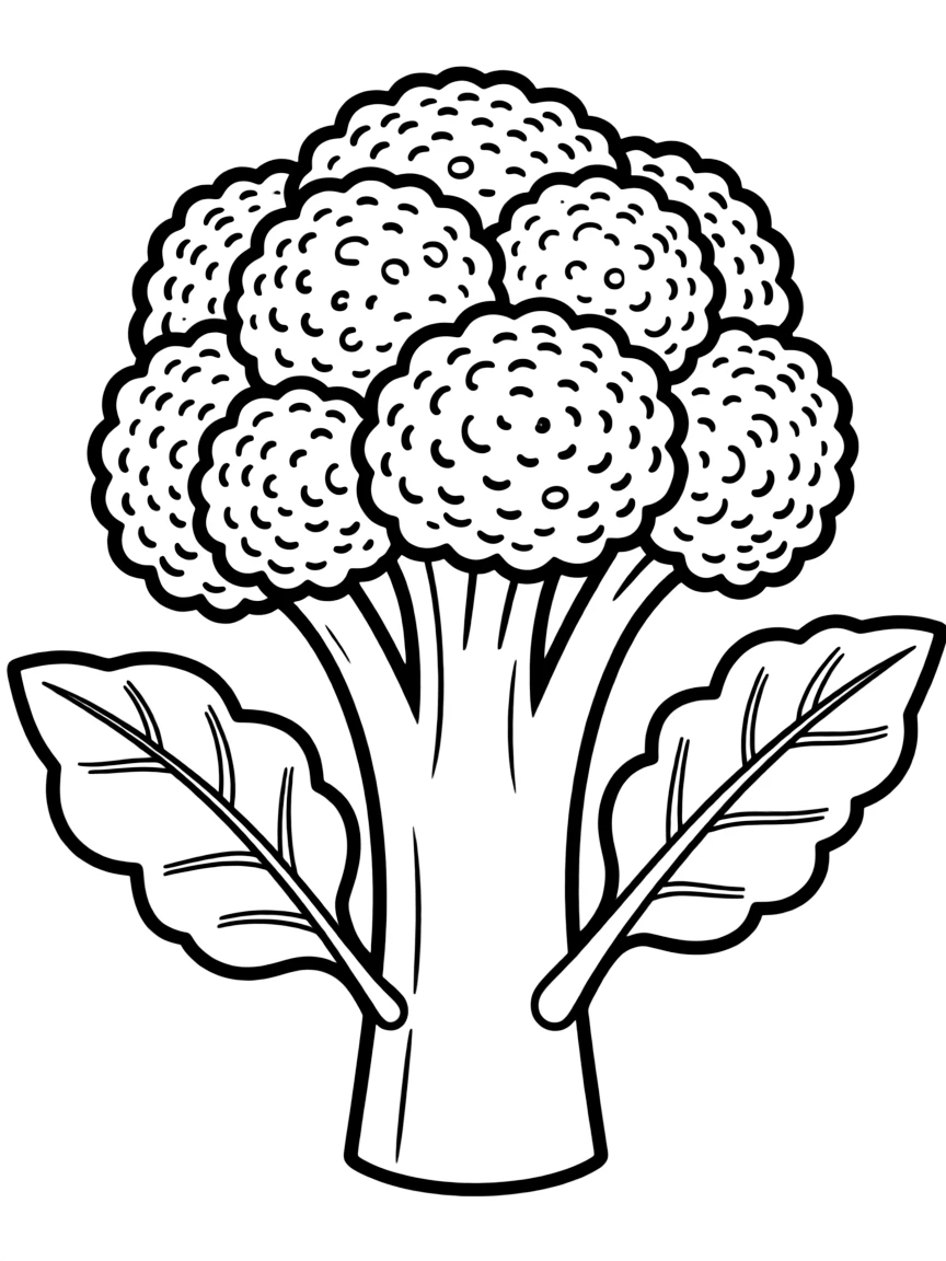 A broccoli plant with a large green floret and thick stalk