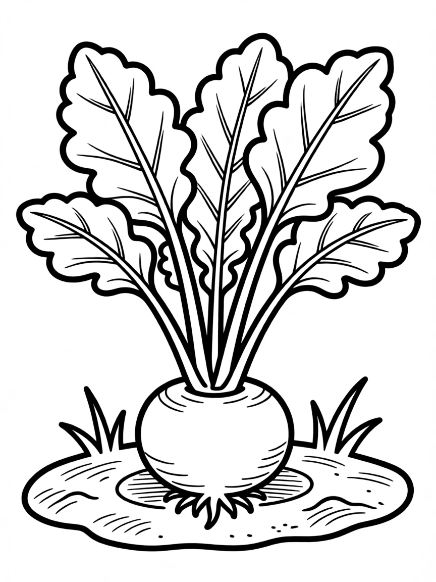 A radish plant with red radishes peeking from the ground