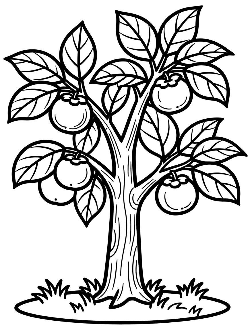A persimmon tree with orange fruit and wide leaves