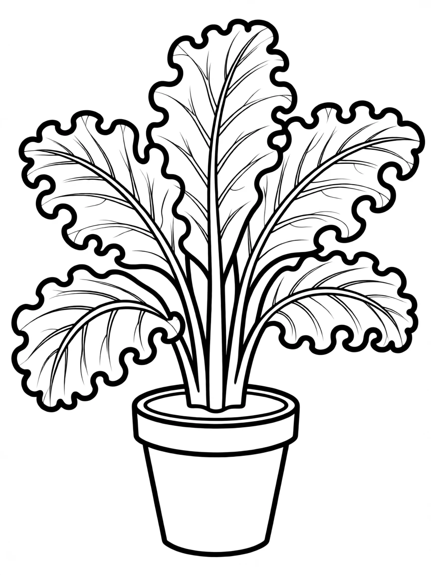 An endive plant with curly pale green leaves